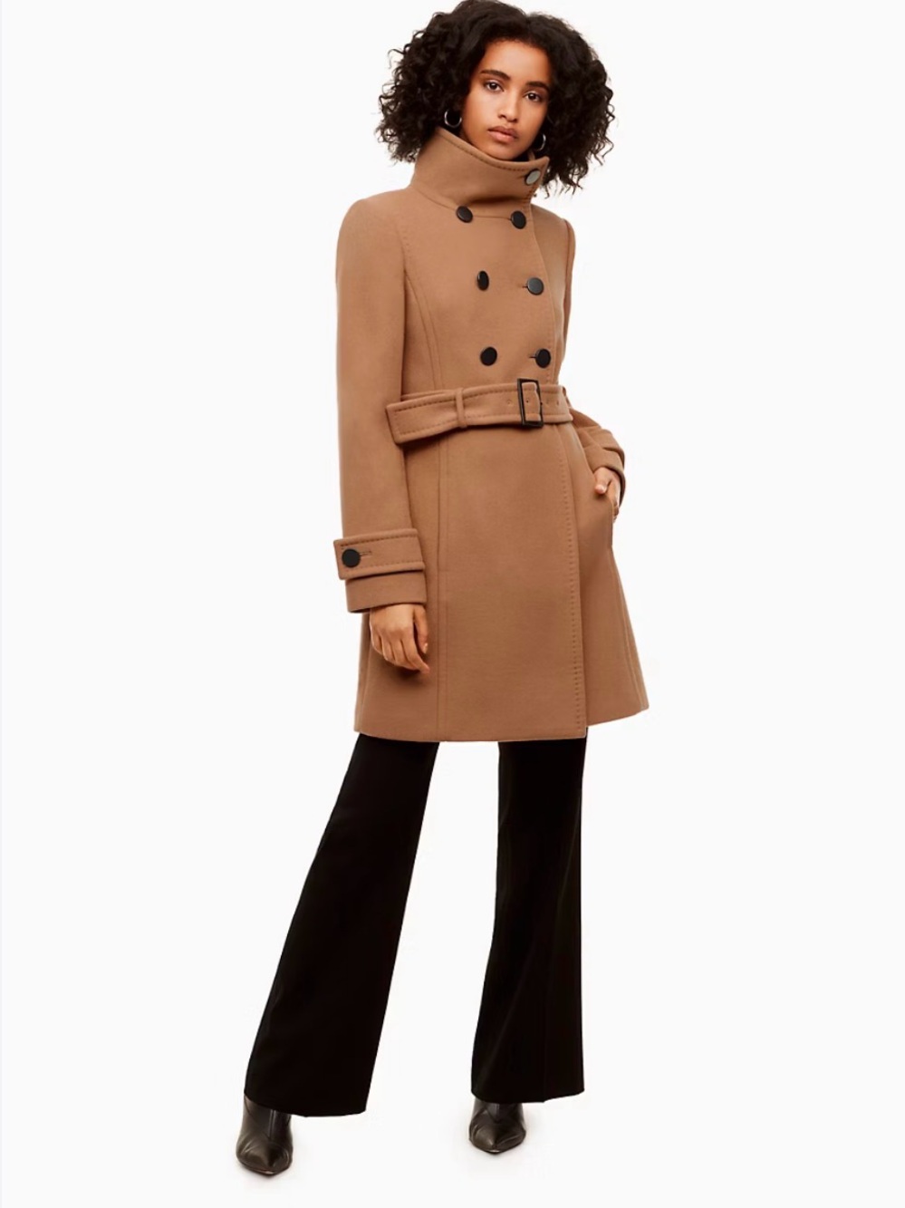 Aritzia T. Babaton Wool Cashmere Bromley Coat in Camel Brown Sz M